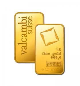 1 gram Gold Bar - Valcambi (In Assay)